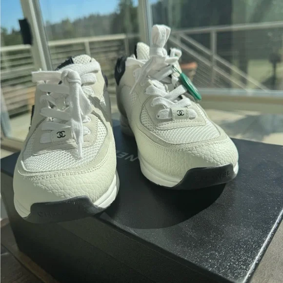 Chanel White and Black Sneakers - Picture 9 of 10